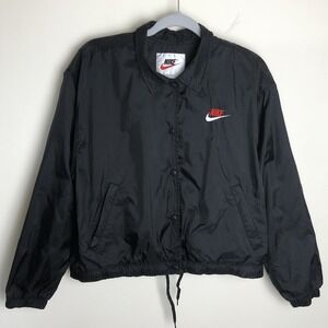 Retro Nike Jacket Windbreaker Youth Medium (8-10) White Tag Black